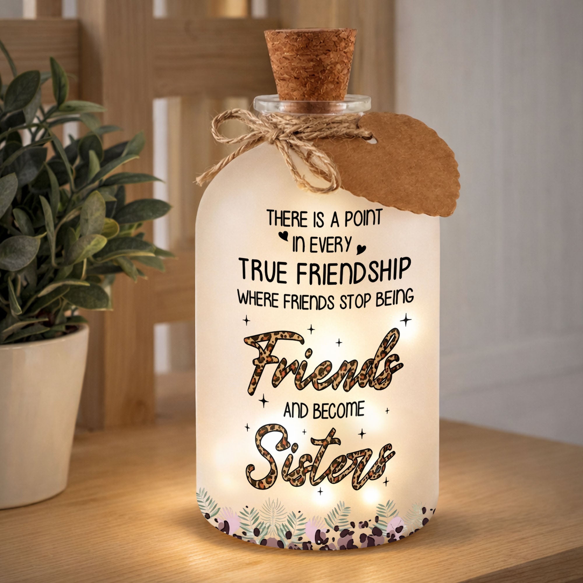 Personalized Frosted Glass Short Bottle Light Bestie Gift