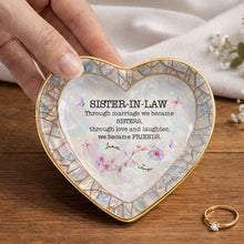 Load image into Gallery viewer, Personalized Heart Jewelry Dish Custom Name Gift for Sister-in-Law
