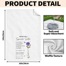 Load image into Gallery viewer, Personalized Kitchen Towel for Sister Birth Month Flowers &amp; Butterflies Custom Gift
