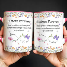 Load image into Gallery viewer, Personalized Sister Accent Mug Custom Floral Design Gift
