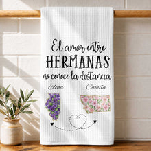Load image into Gallery viewer, Personalized Kitchen Towel Custom State Art Gift for Sisters
