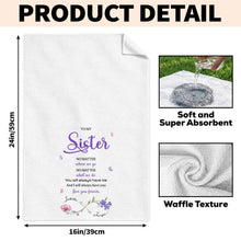 Load image into Gallery viewer, Personalized Kitchen Towel for Sister with Flowers &amp; Butterflies

