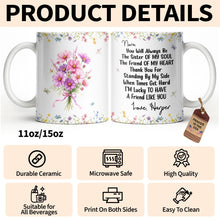 Load image into Gallery viewer, Personalized Floral Birth Month Flower Coffee Mug Custom Gift for Sister
