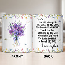 Load image into Gallery viewer, Personalized Floral Birth Month Flower Coffee Mug Custom Gift for Sister
