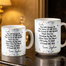 Load image into Gallery viewer, Personalized Floral Birth Month Flower Coffee Mug Custom Gift for Sister
