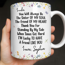 Load image into Gallery viewer, Personalized Floral Birth Month Flower Coffee Mug Custom Gift for Sister
