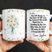 Load image into Gallery viewer, Personalized Floral Birth Month Flower Coffee Mug Custom Gift for Sister
