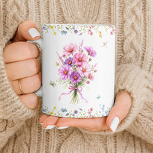 Load image into Gallery viewer, Personalized Floral Birth Month Flower Coffee Mug Custom Gift for Sister
