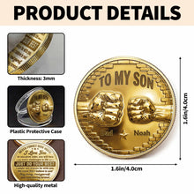 Load image into Gallery viewer, Personalized Fist Bump Commemorative Coin Custom Gift for Son
