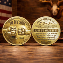 Load image into Gallery viewer, Personalized Fist Bump Commemorative Coin Custom Gift for Son
