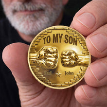 Load image into Gallery viewer, Personalized Fist Bump Commemorative Coin Custom Gift for Son
