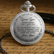 Load image into Gallery viewer, Personalized Silver-Plated Pocket Watch Custom Gift for Son
