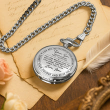 Load image into Gallery viewer, Personalized Silver-Plated Pocket Watch Custom Gift for Son
