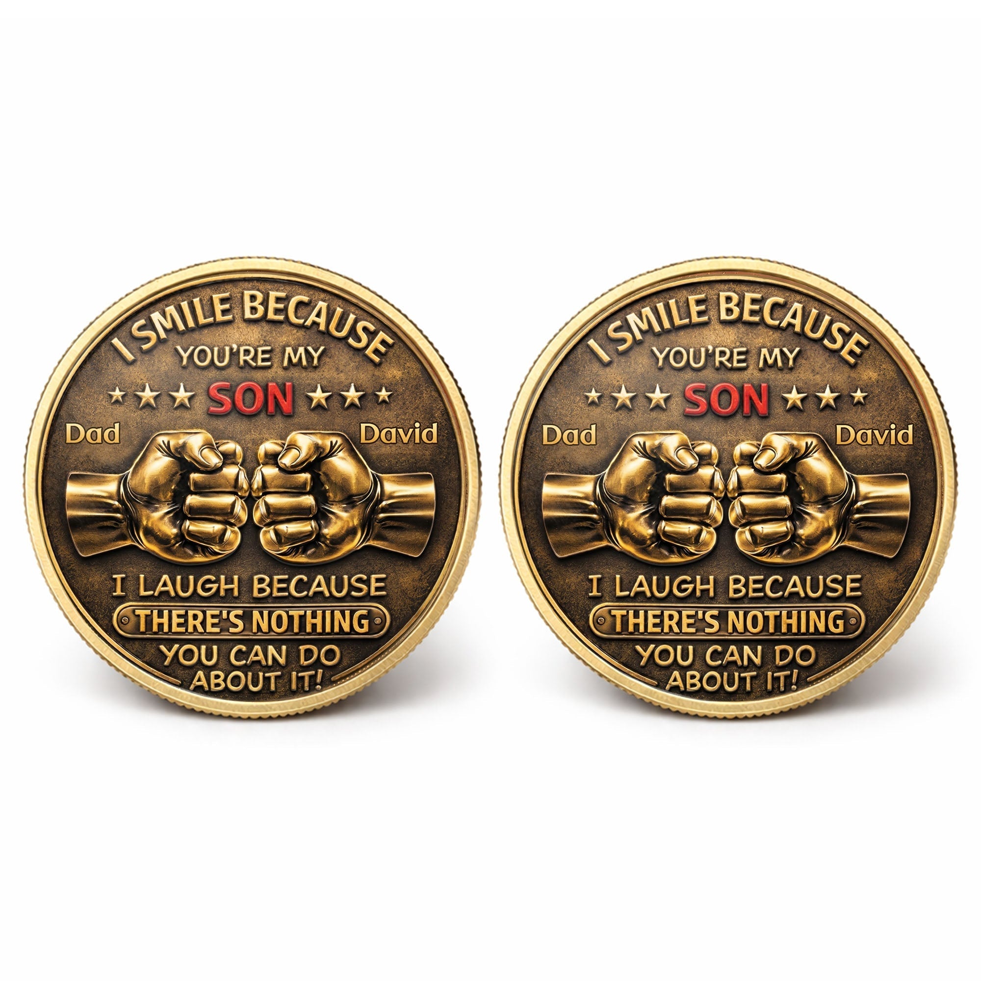 Personalized Commemorative Coin Custom Fist Bump Gift for Son