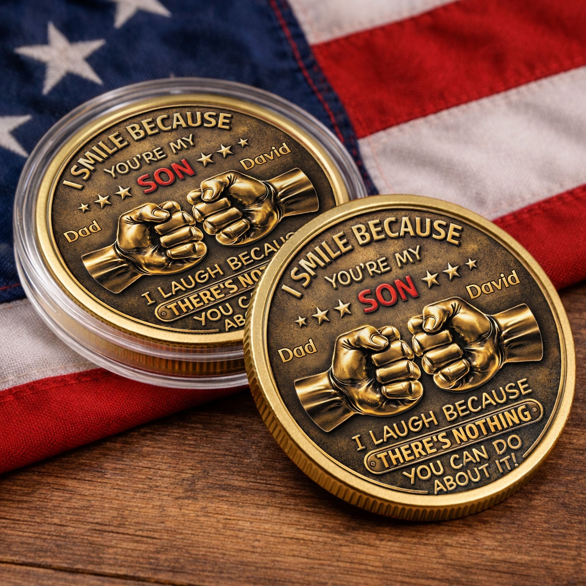 Personalized Commemorative Coin Custom Fist Bump Gift for Son