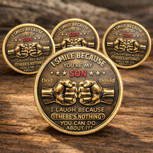 Load image into Gallery viewer, Personalized Commemorative Coin Custom Fist Bump Gift for Son
