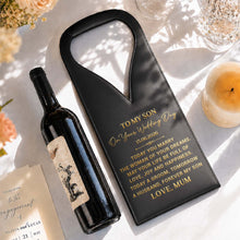 Load image into Gallery viewer, Personalized Custom Leather Wine Bag Wedding Gift for Son
