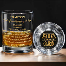 Load image into Gallery viewer, Personalized Whiskey Glass Custom Name Gift for Son Wedding

