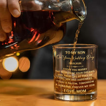 Load image into Gallery viewer, Personalized Whiskey Glass Custom Name Gift for Son Wedding
