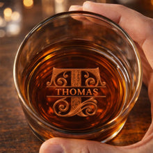 Load image into Gallery viewer, Personalized Whiskey Glass Custom Name Gift for Son Wedding
