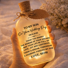Load image into Gallery viewer, Personalized Wedding Day Bottle Light Gift for Son with LED
