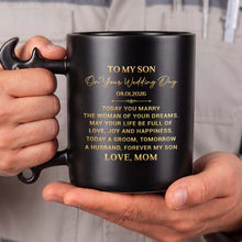 Load image into Gallery viewer, Personalized Wrench Handle Coffee Mug Gift for Son Wedding Day
