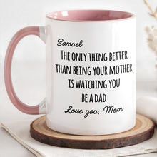 Load image into Gallery viewer, Personalized Accent Mug Custom Message Gift for Dad
