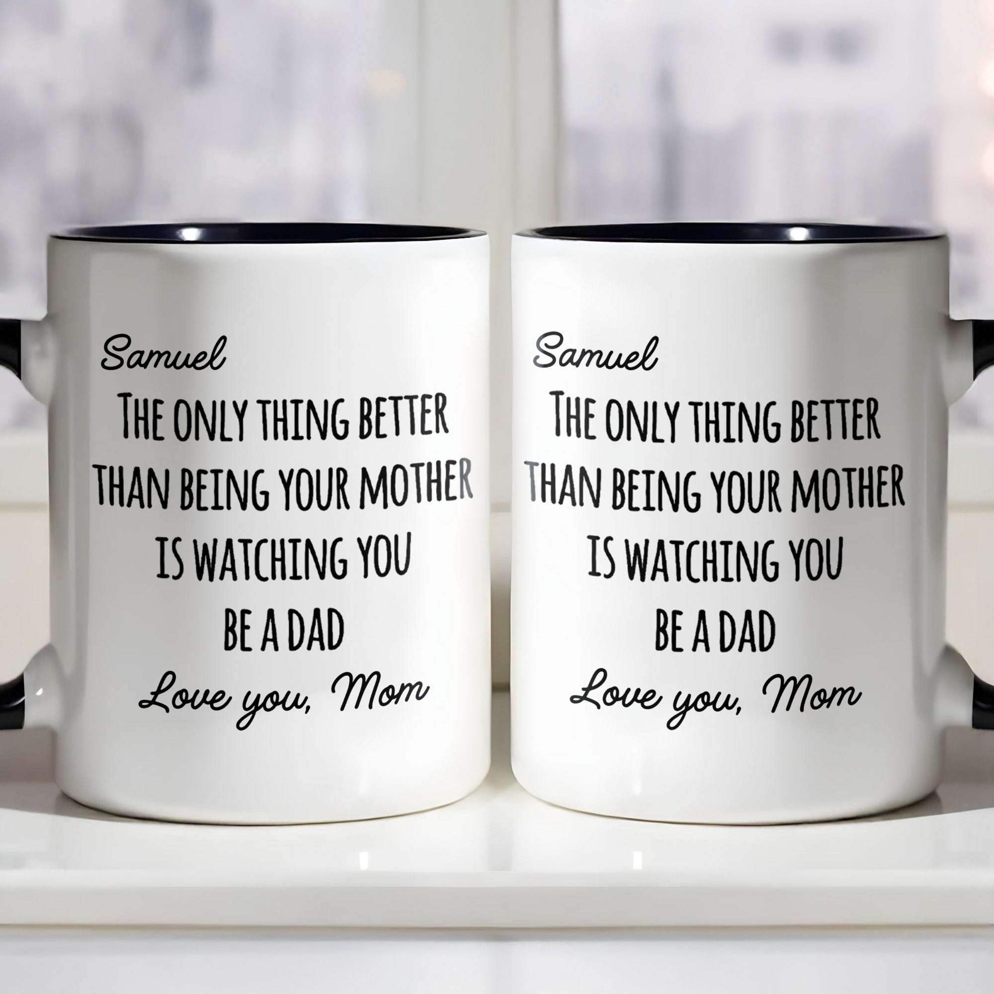 Personalized Accent Mug Custom Message Gift for Dad