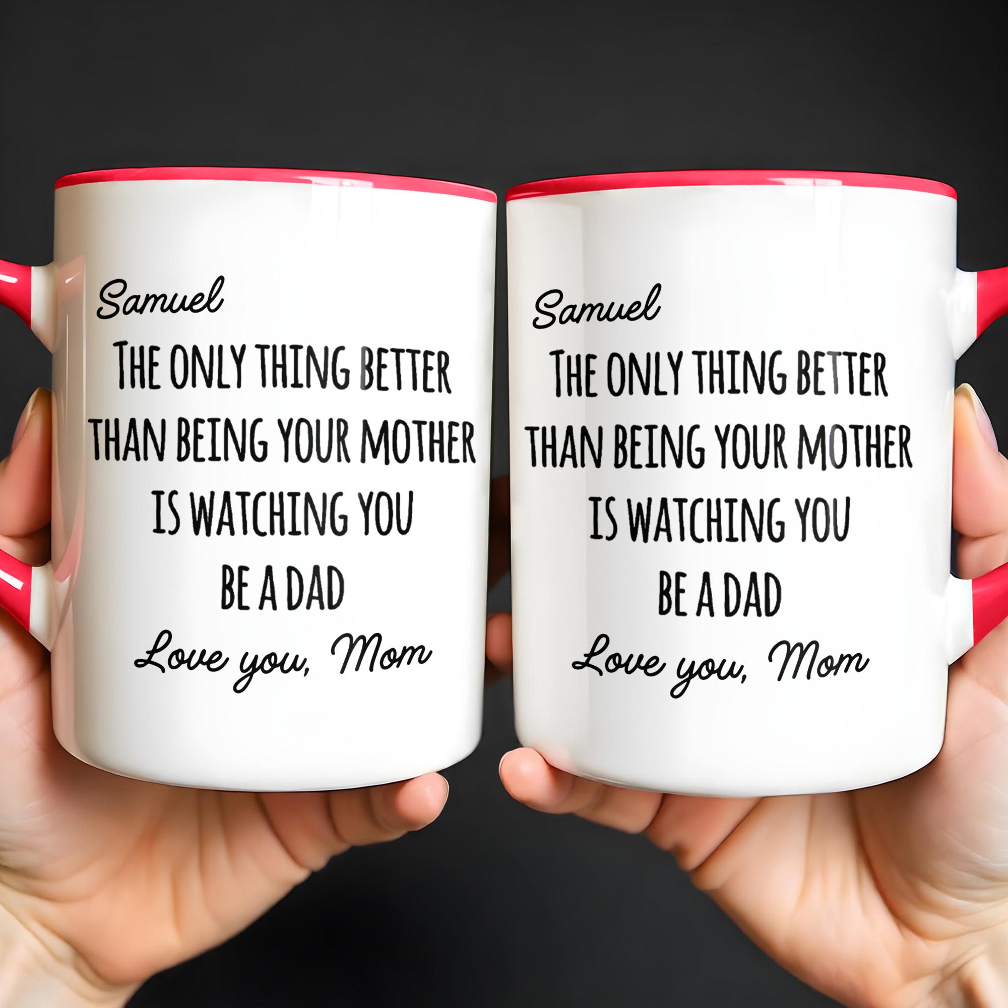 Personalized Accent Mug Custom Message Gift for Dad