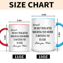 Load image into Gallery viewer, Personalized Accent Mug Custom Message Gift for Dad
