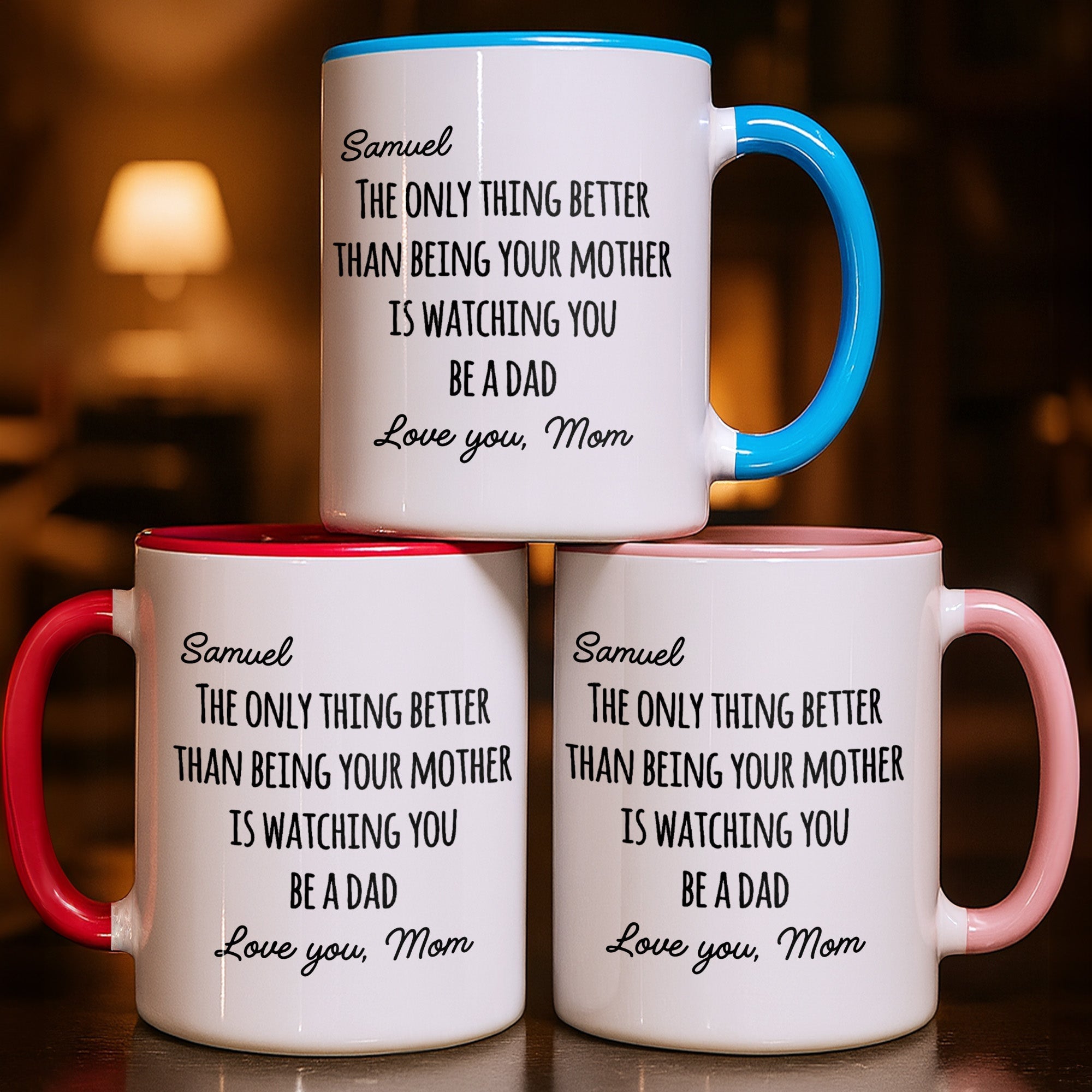Personalized Accent Mug Custom Message Gift for Dad