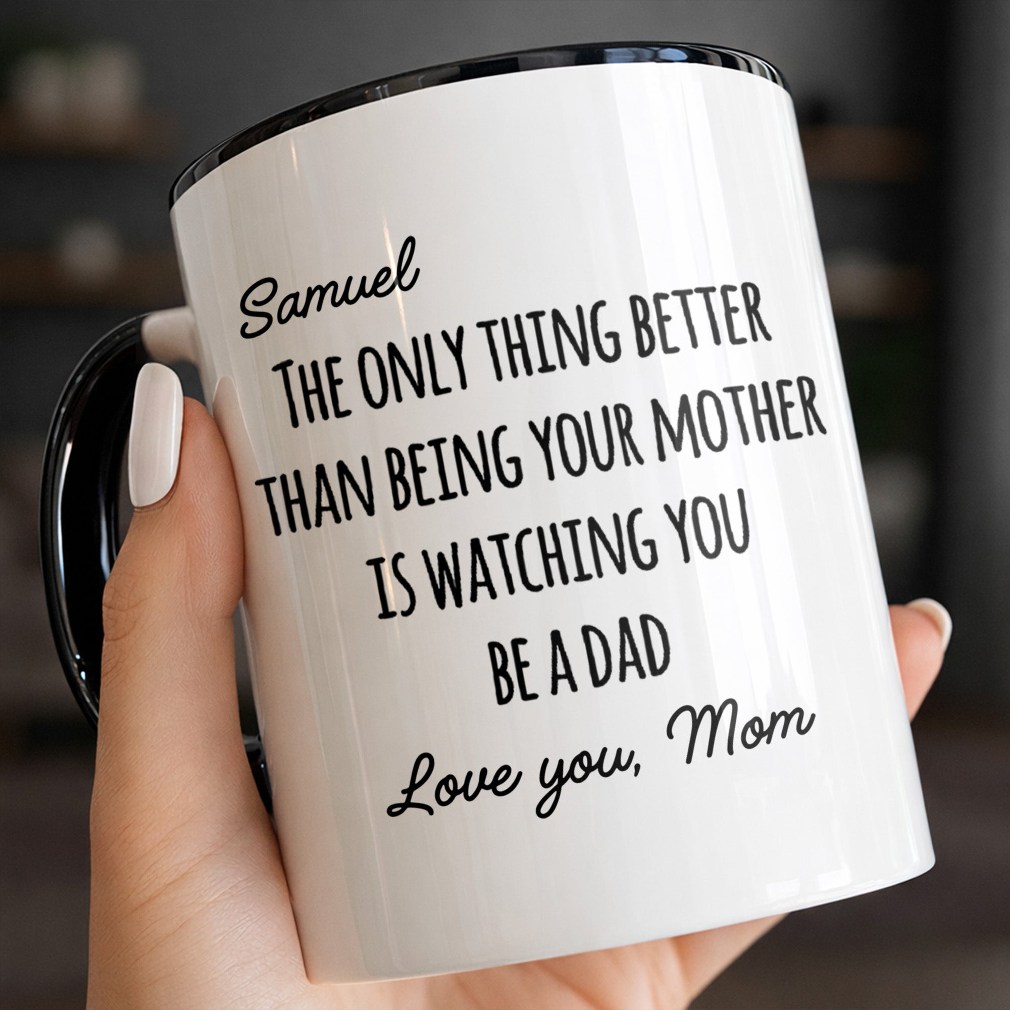 Personalized Accent Mug Custom Message Gift for Dad