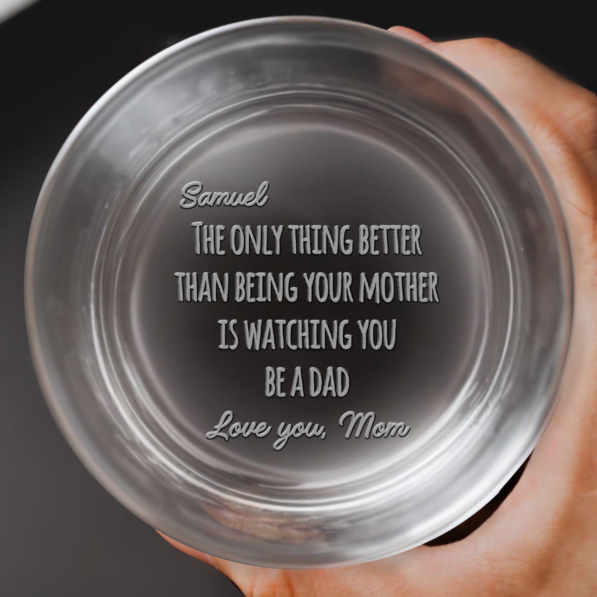 Engraved Whiskey Glass Personalized Gift for Dad, Custom Text