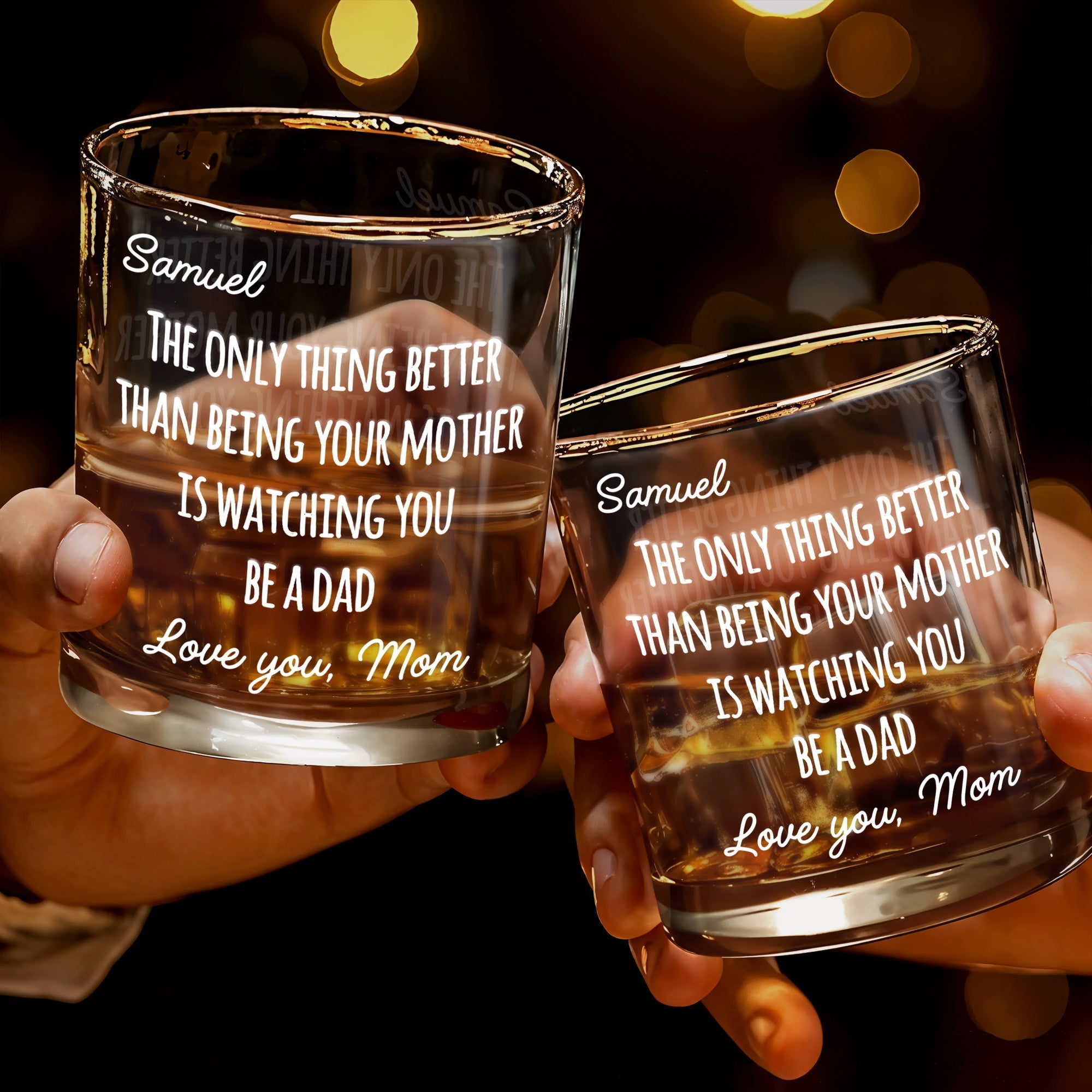 Personalized Custom Whiskey Glass Gift for Dad - 8oz/11oz