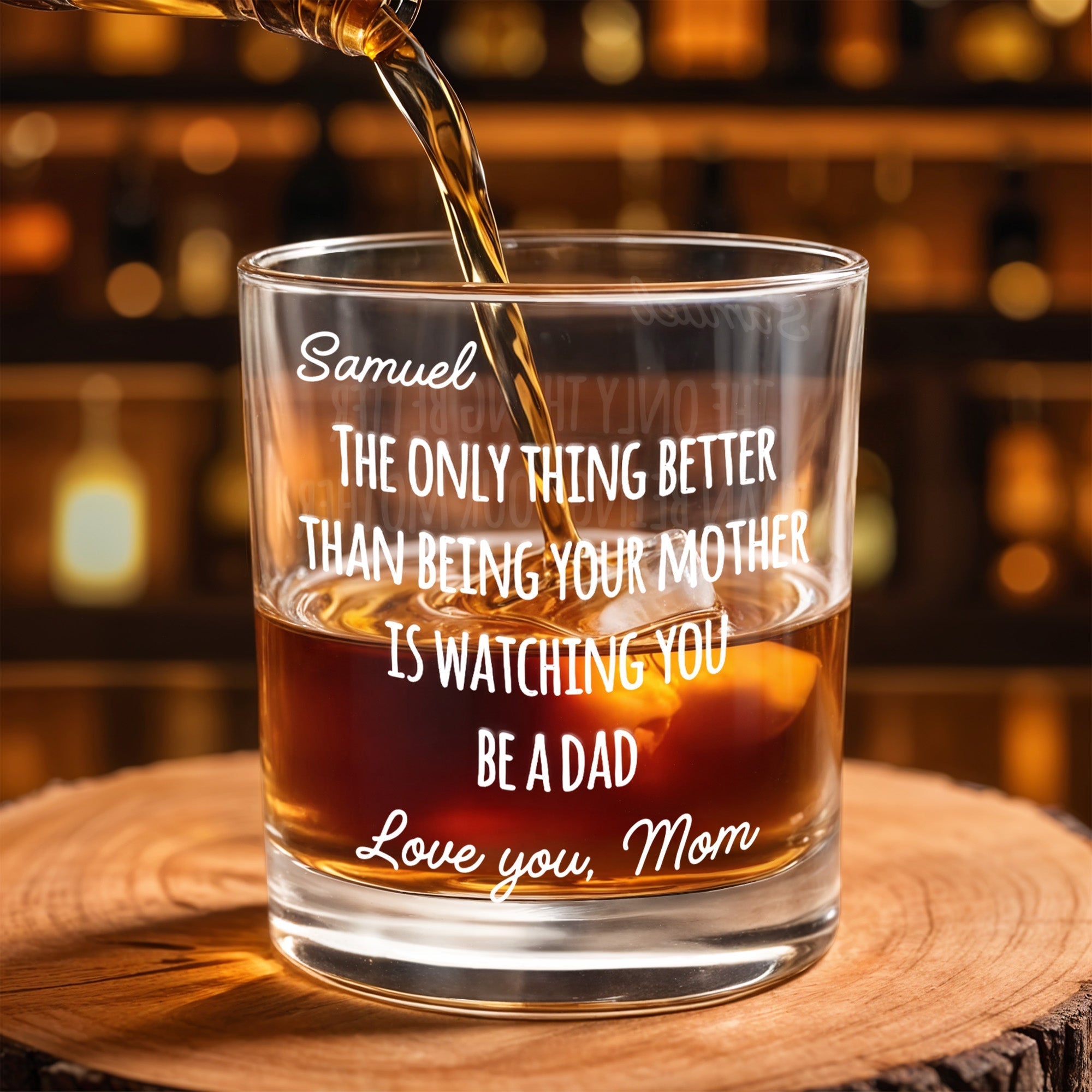 Personalized Custom Whiskey Glass Gift for Dad - 8oz/11oz