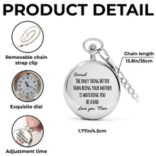 Load image into Gallery viewer, Engraved Silver Pocket Watch Custom Name Gift for Son
