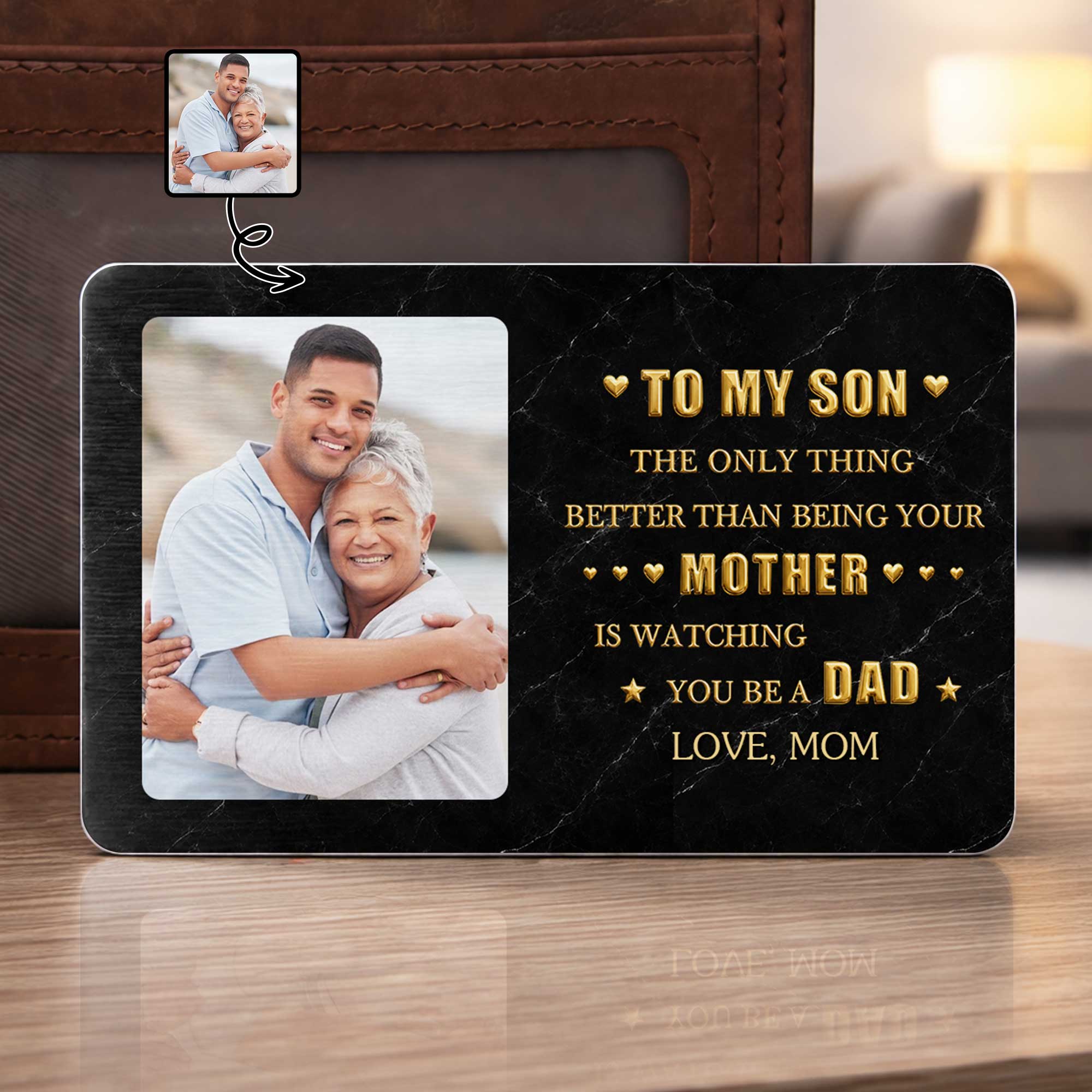 Personalized Aluminum Wallet Card for Son Custom Message Gift