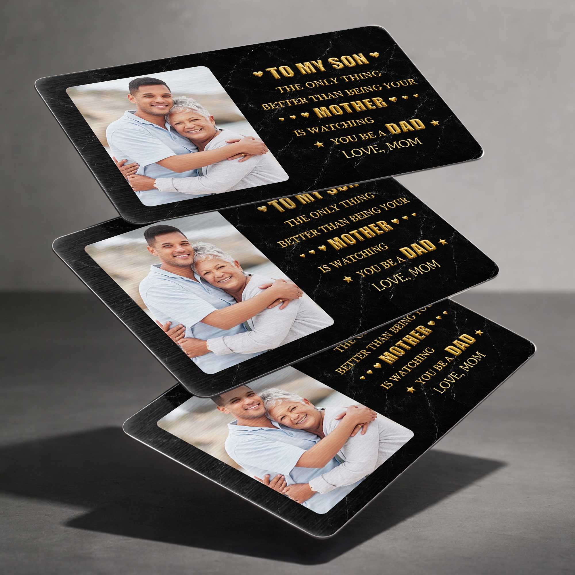 Personalized Aluminum Wallet Card for Son Custom Message Gift