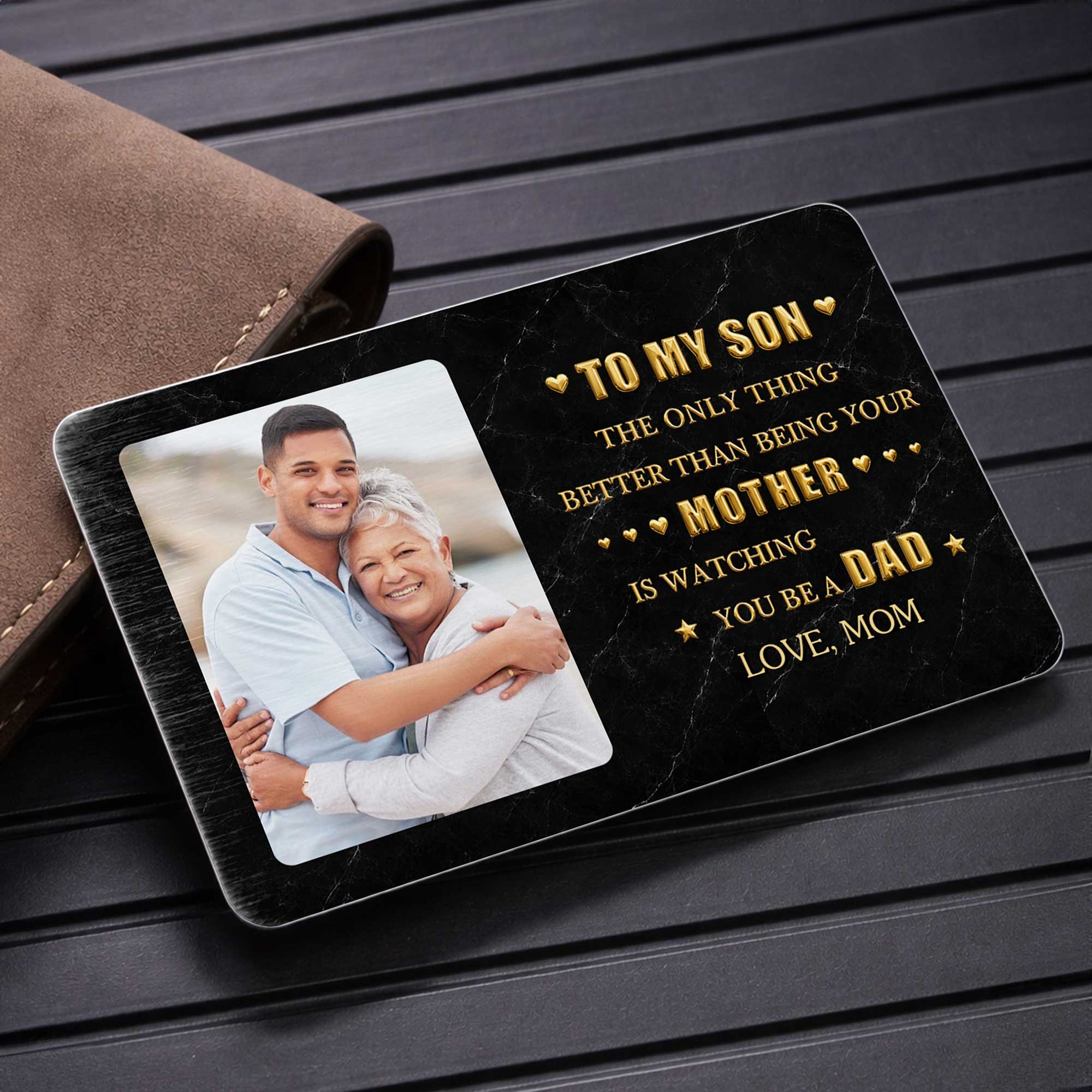 Personalized Aluminum Wallet Card for Son Custom Message Gift