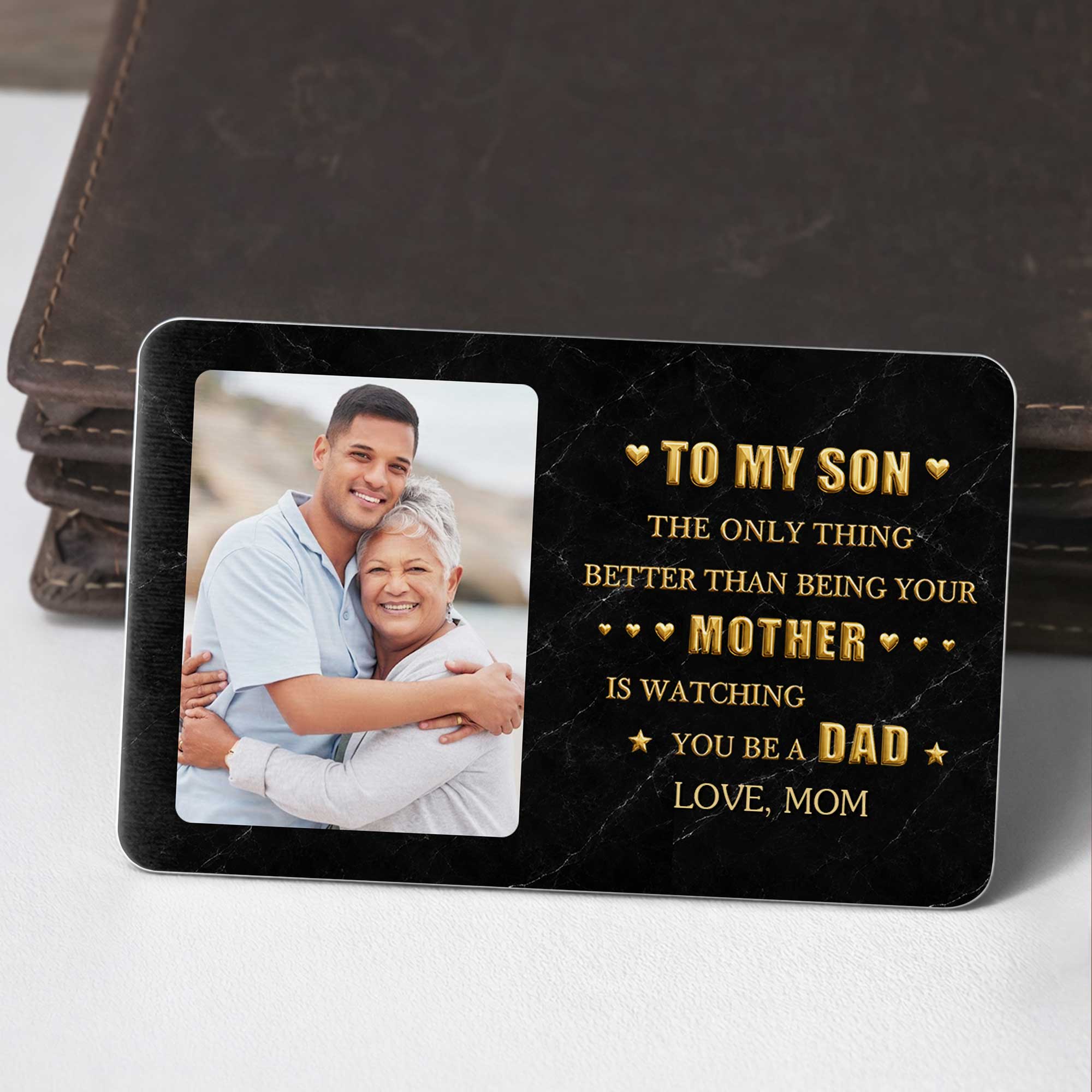 Personalized Aluminum Wallet Card for Son Custom Message Gift