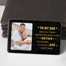 Load image into Gallery viewer, Personalized Aluminum Wallet Card for Son Custom Message Gift
