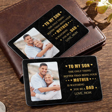 Load image into Gallery viewer, Personalized Aluminum Wallet Card for Son Custom Message Gift
