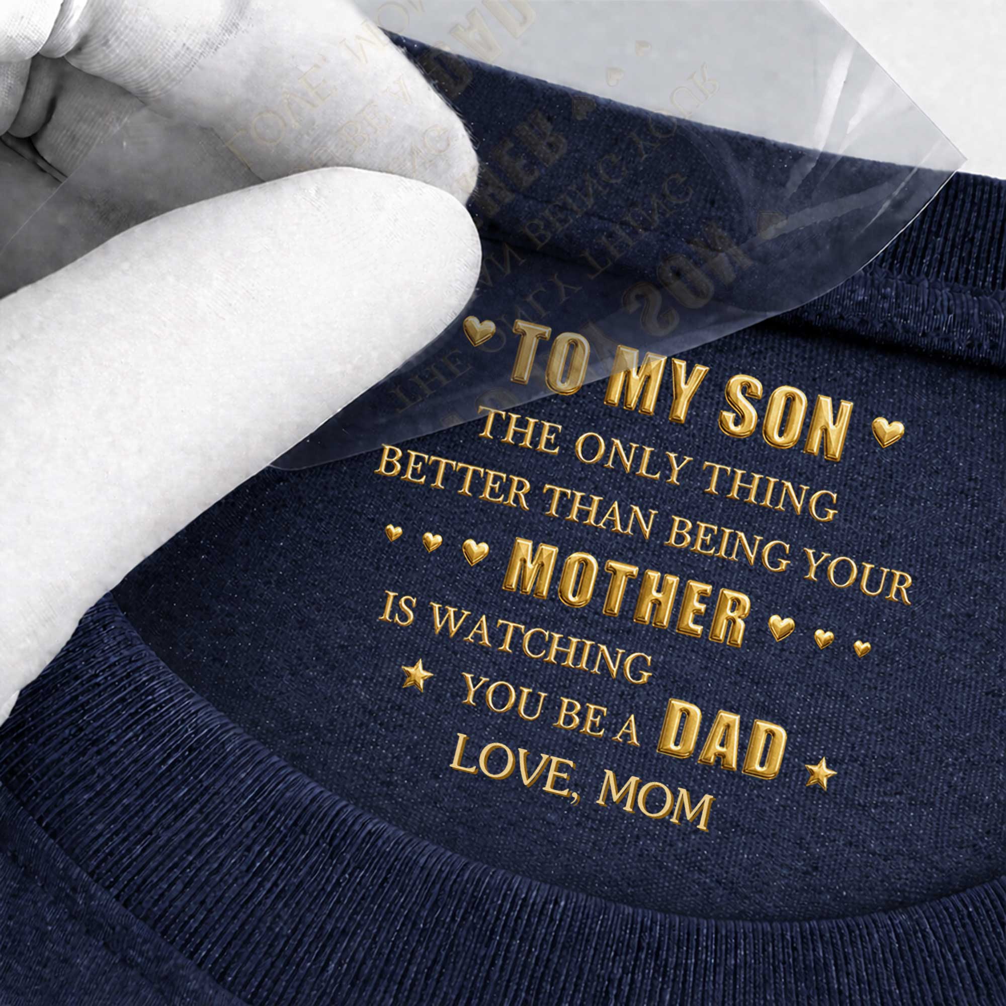 Personalized Inside Neck Print T-Shirt for Son Gift Idea