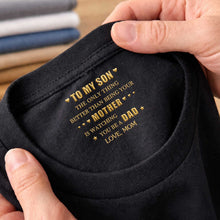 Load image into Gallery viewer, Personalized Inside Neck Print T-Shirt for Son Gift Idea
