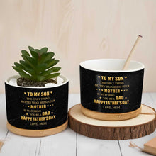 Load image into Gallery viewer, Personalized Ceramic Plant Pot Custom Message for Son
