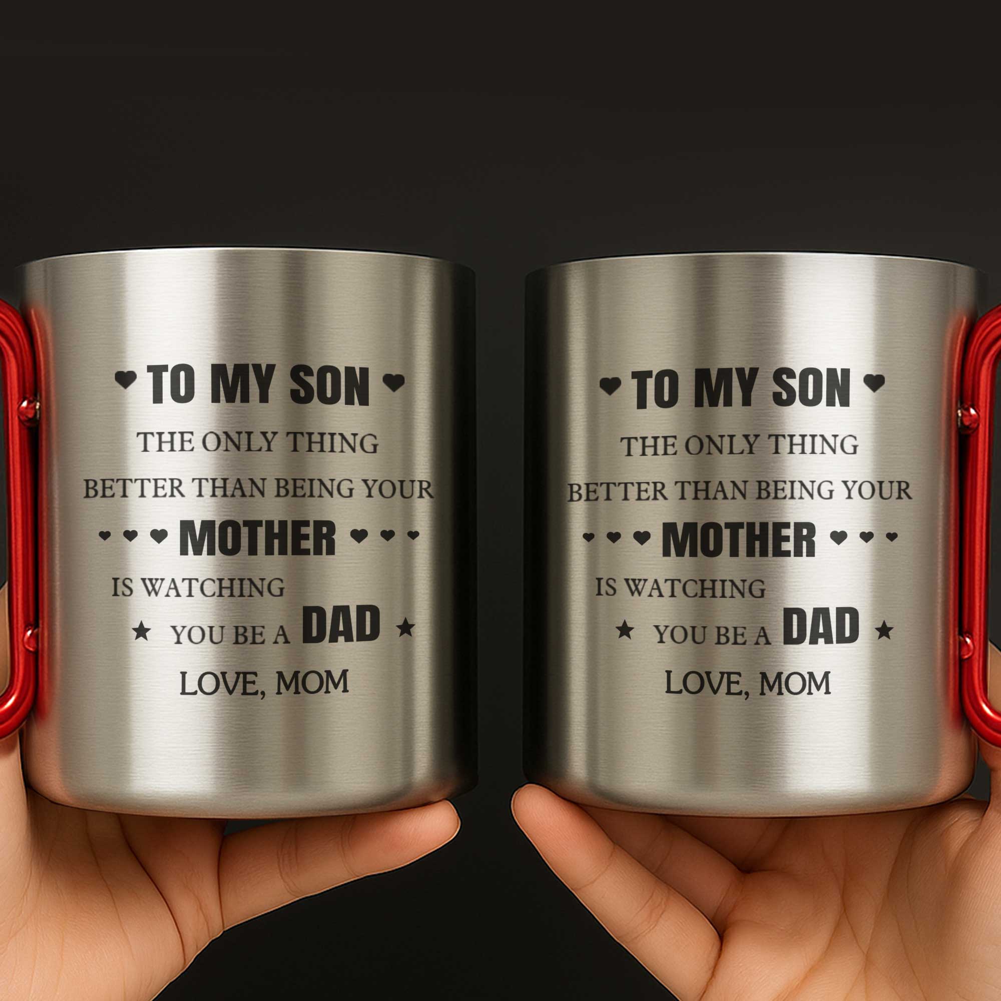 Personalized Stainless Steel Carabiner Mug Custom Gift for Son