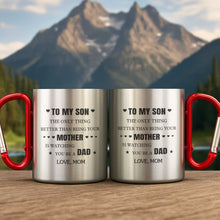 Load image into Gallery viewer, Personalized Stainless Steel Carabiner Mug Custom Gift for Son
