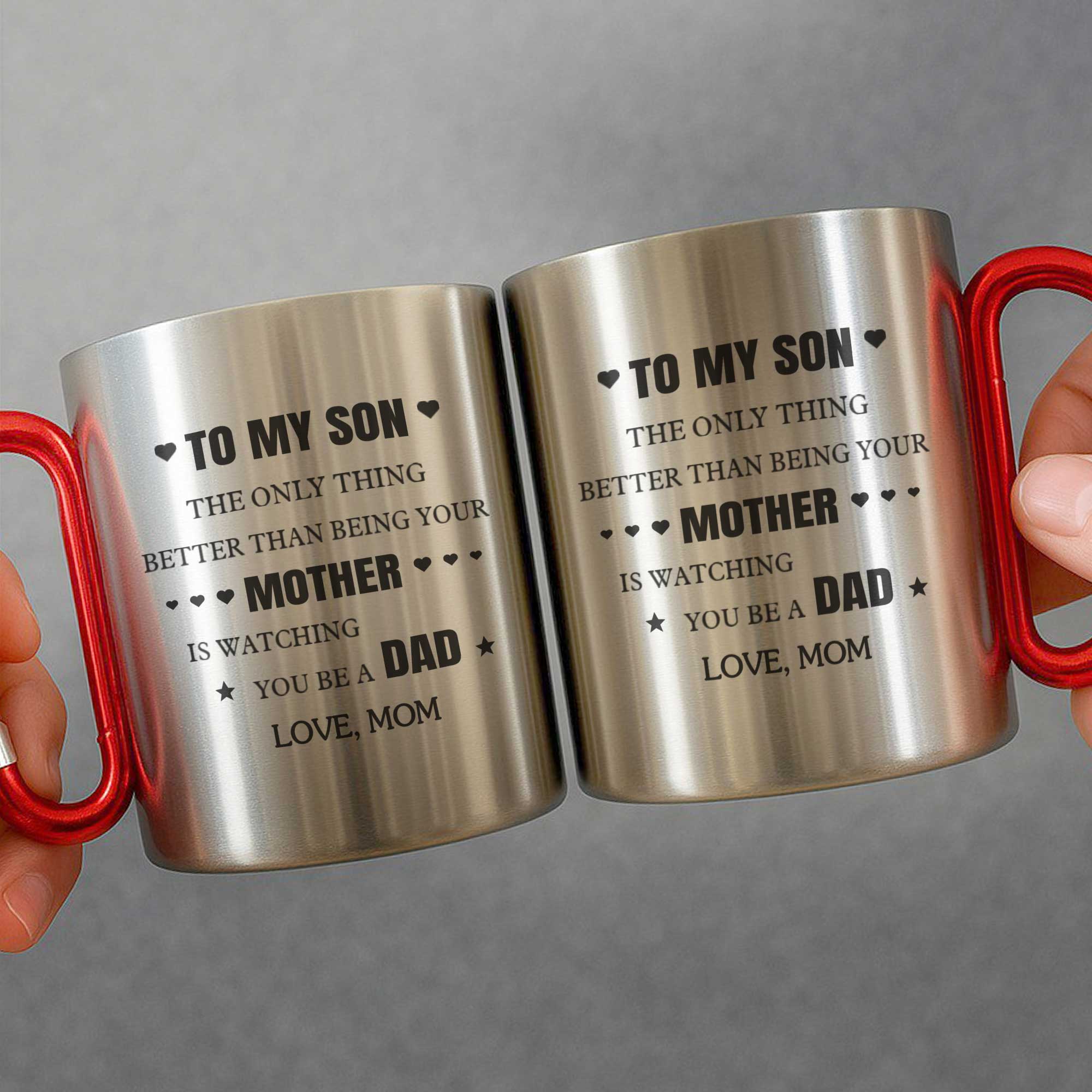 Personalized Stainless Steel Carabiner Mug Custom Gift for Son