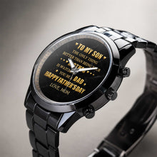 Load image into Gallery viewer, Personalized Custom Men's Watch Gift for Son with Message
