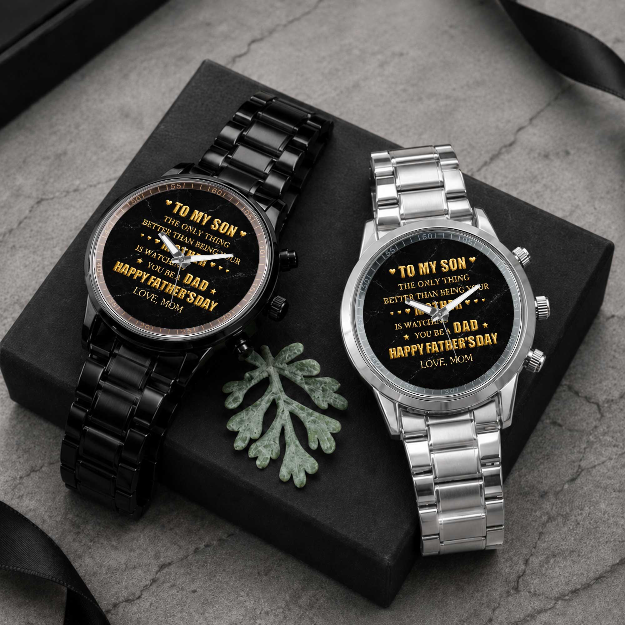 Personalized Custom Men's Watch Gift for Son with Message